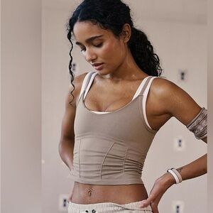 NWOT Free People Movement Ruched Sports Bra in Mushroom Size M/L    3 available